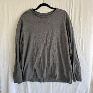 George Men’s Long Sleeve Gray Crewneck Tee Shirt – Size 2XL